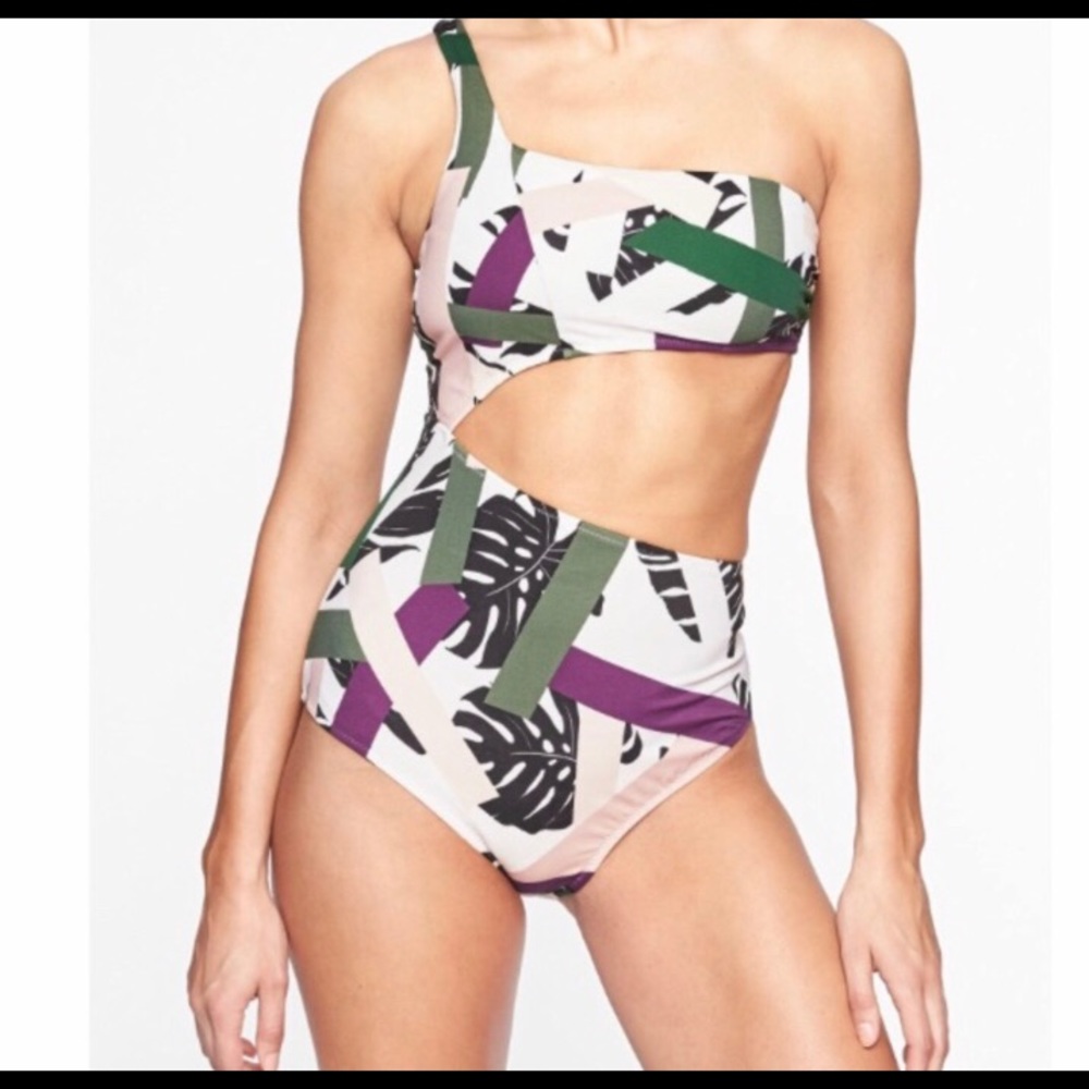 Athleta Tropical Geo Cutout One Piece
